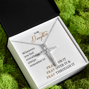 To My Daughter - CZ Cross Necklace