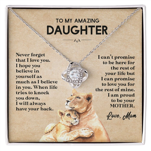 To My Daughter - Love Knot Necklace