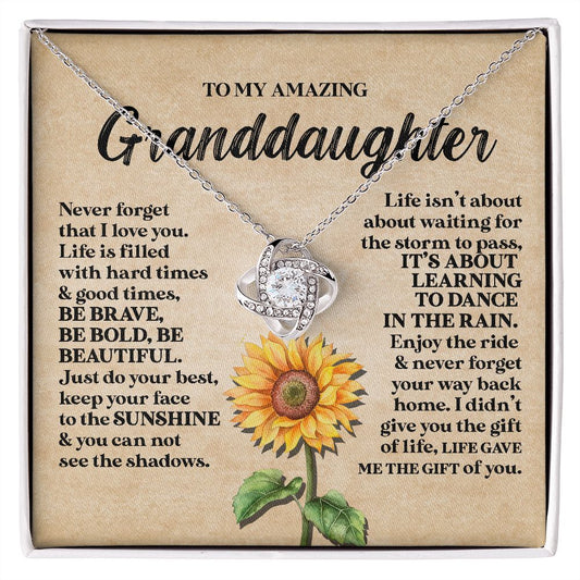 To My Granddaughter - Love Knot Necklace