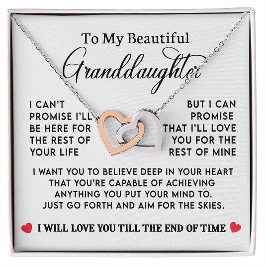 To My Granddaughter - Interlocking Heart Necklace