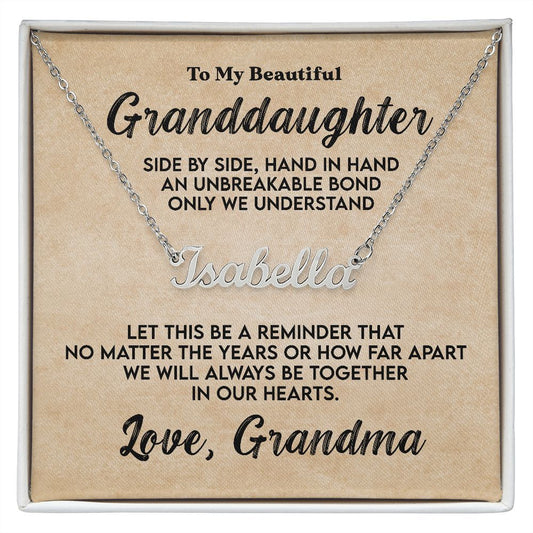 To My Granddaughter - Custom Name Necklace