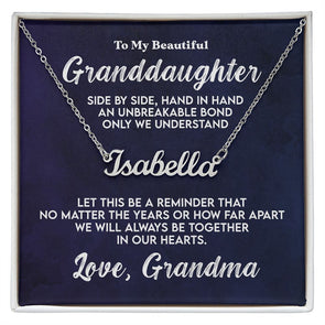 To My Granddaughter - Custom Name Necklace