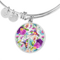Watercolor Hummingbird - Circle Necklace