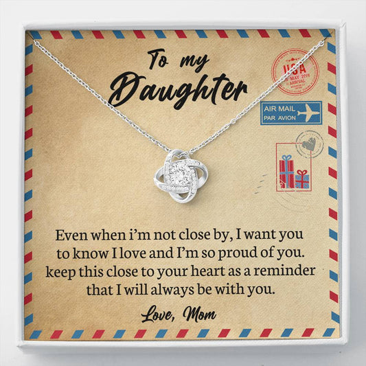 To My Daughter - Love Knot Necklace(From Mom)