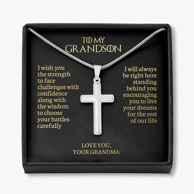 To My Grandson - Cross Necklace