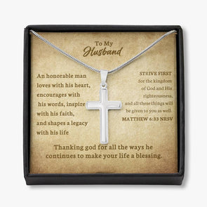 To My Husband - Cross Necklace