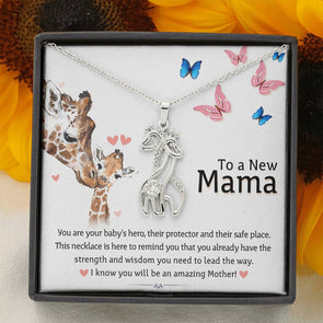 To A New Mama - Giraffe Love Necklace