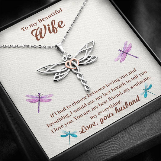 To My Wife - Dragonfly Necklace