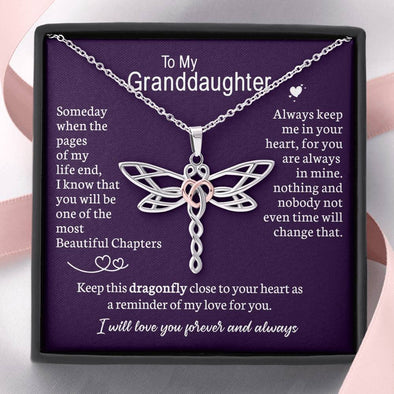 To My Granddaughter - Dragonfly Necklace