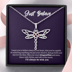 Just Believe - Dragonfly Necklace