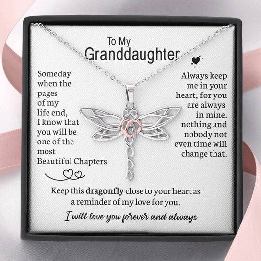 To My Granddaughter - Dragonfly Necklace