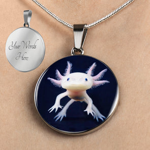 Personalized Axolotl Necklace, Axolotl Jewelry, Axolotl Gift