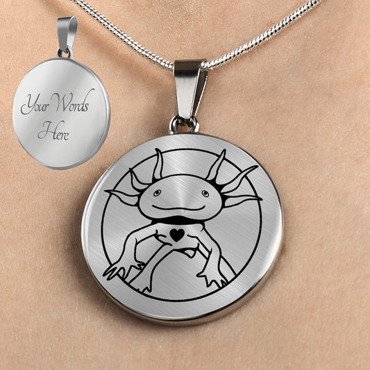 Personalized Axolotl Necklace, Axolotl Gift, Axolotl Jewelry