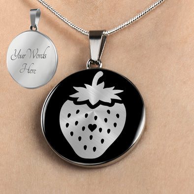 Personalized Strawberry Necklace, Strawberry Jewelry, Strawberry Gift