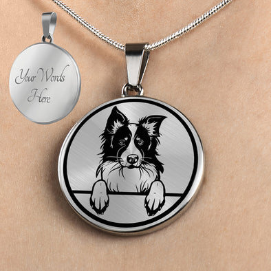 Personalized Border Collie Necklace, Border Collie Jewelry