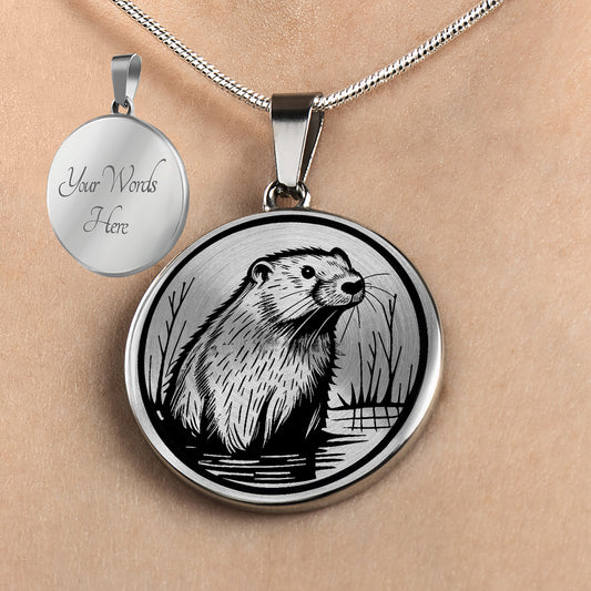 Personalized Beaver Necklace