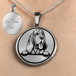 Bloodhound Personalized Necklace, Bloodhound Jewelry