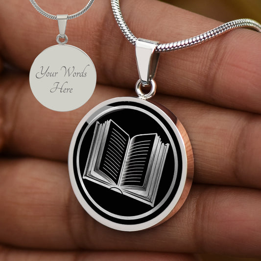 Personalized Book Necklace, Bookworm Gift