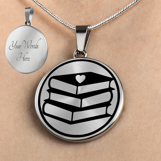 Personalized Bookworm Necklace, Bookworm Gift, Bookworm Jewelry
