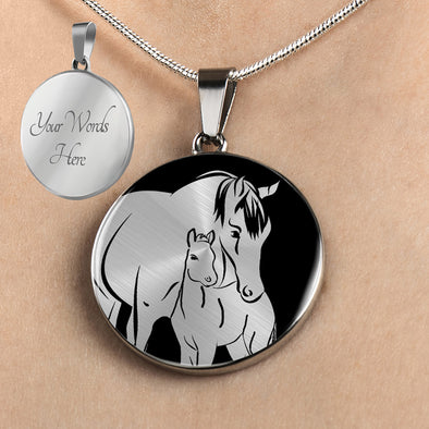 Personalized Horse Mother Necklace, Mother's Day Necklace