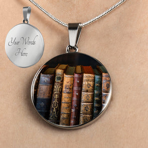 Personalized Bookworm Necklace, Book Lover Necklace, Librarian Gift