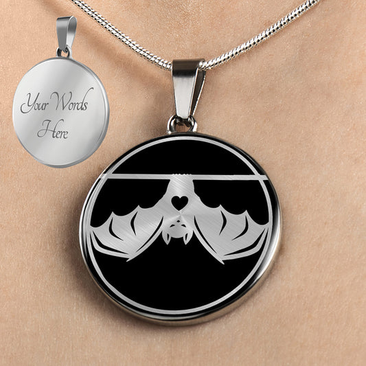 Personalized Bat Necklace, Bat Gift, Bat Jewelry