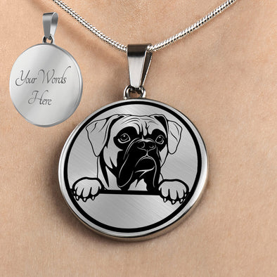 Personalized Boxer Necklace, Boxer Jewelry, Boxer Gift