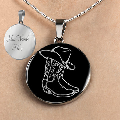 Personalized Cowboy Boots Necklace, Cowgirl Boots Gift, Cowgirl Jewelry