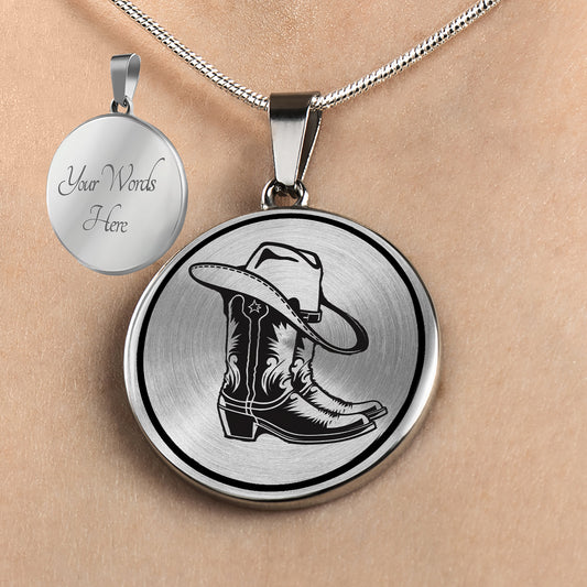 Personalized Cowboy Boots Necklace