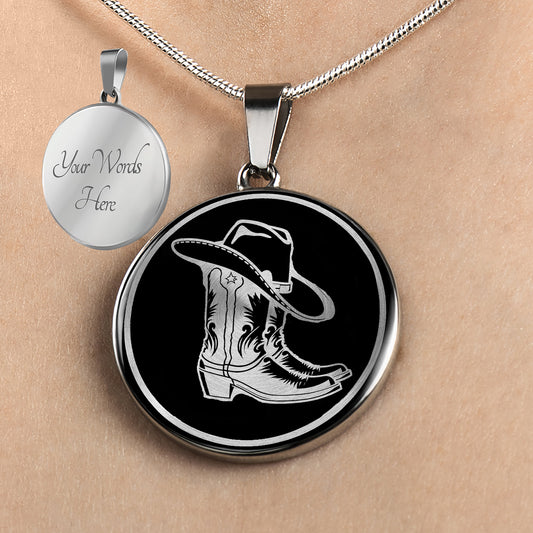 Personalized Cowboy Boots Necklace, Cowgirl Gift