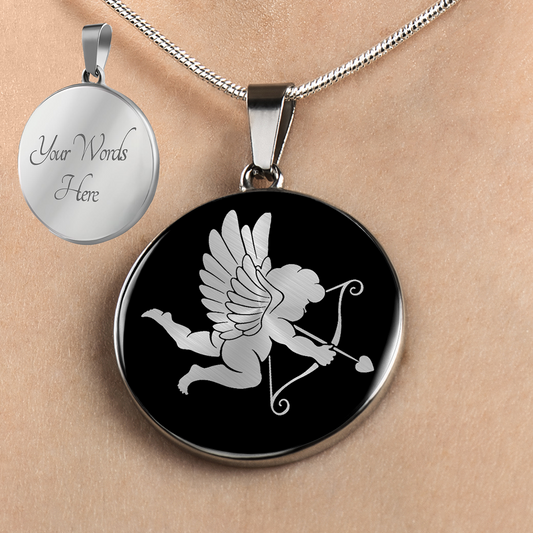 Personalized Cupid Necklace, Cupid Jewelry, Cupid Gift, Romantic Necklace, Romantic Jewelry