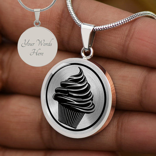 Personalized Cupcake Necklace, Baker Gift