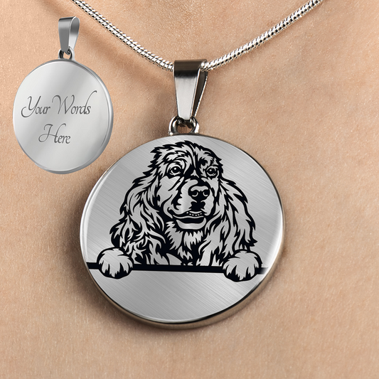 English Cocker Spaniel Personalized Necklace, English Cocker Spaniel Gift