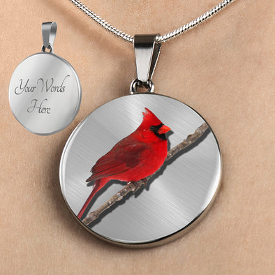 Personalized Red Cardinal Necklace, Bird Watching Necklace