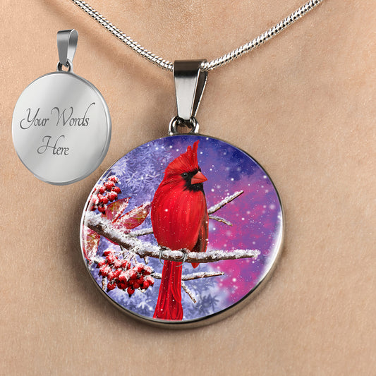 Personalized Red Cardinal Necklace, Bird Jewelry, Bird Watching Necklace