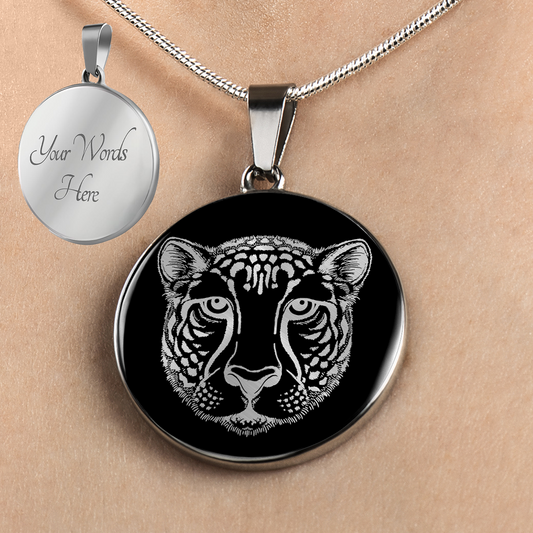Personalized Cheetah Necklace, Cheetah Gift, Cheetah Jewelry