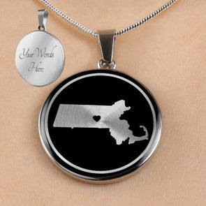 Personalized Massachusetts State Necklaces