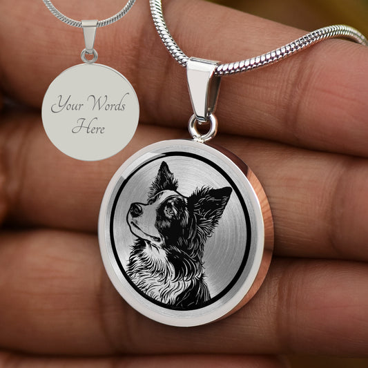 Personalized Border Collie Necklace