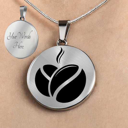 Personalized Coffee Bean Necklace, Coffee Bean Gift, Coffee Lover Gift
