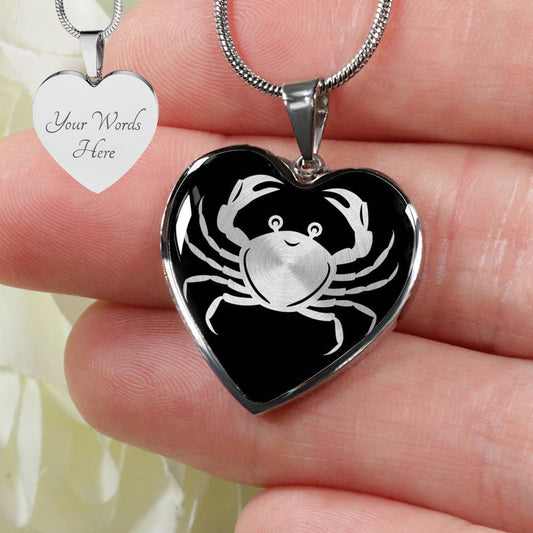 Personalized Crab Necklace, Crab Jewelry, Beach Necklace