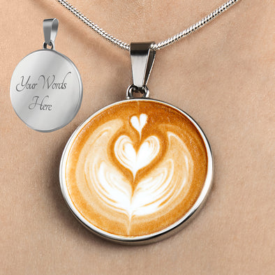 Personalized Latte Necklace, Coffee Lovers Necklace, Coffee Jewelry