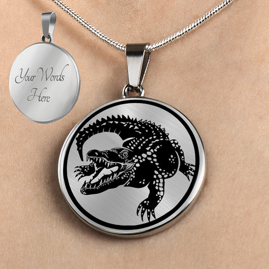 Personalized Alligator Necklace, Alligator Gift, Alligator Jewelry