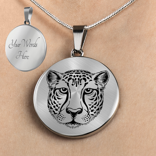 Personalized Cheetah Necklace, Cheetah Gift, Cheetah Jewelry