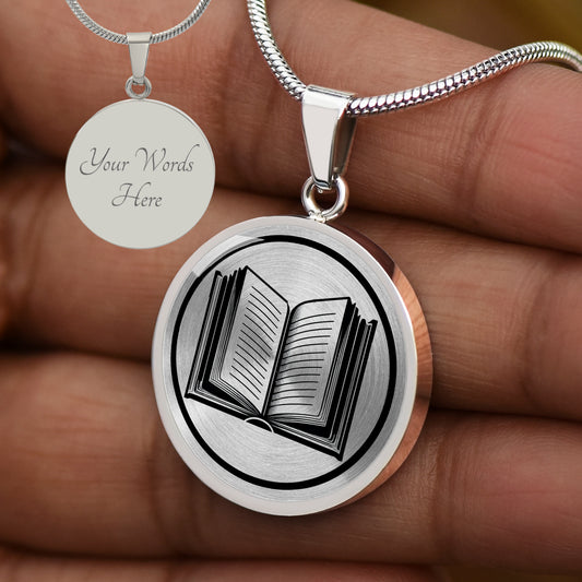 Personalized Book Necklace, Bookworm Gift