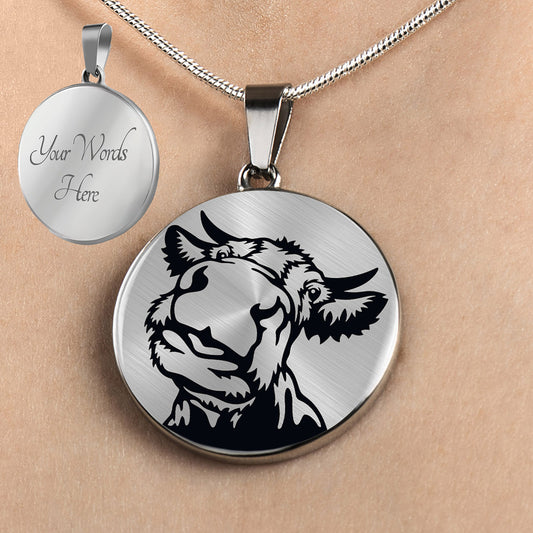 Personalized Cow Necklace, Cow Jewelry, Cow Gift