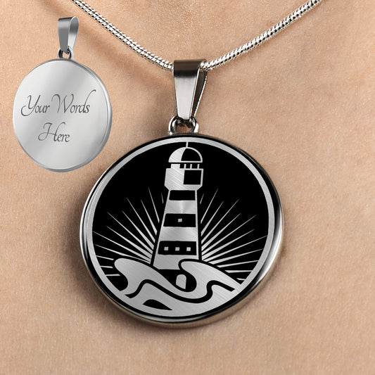 Personalized Lighthouse Necklace, Haven Necklace, Sailor Gift