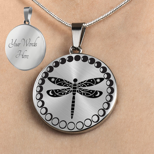 Personalized Dragonfly Necklace, Dragonfly Jewelry, Dragonfly Gift