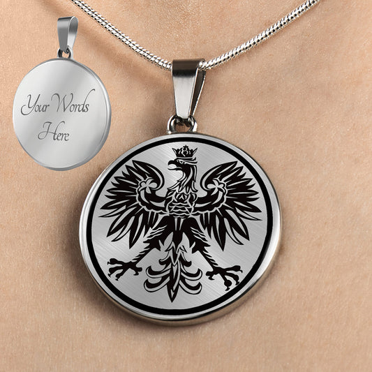 Personalized Polish Eagle Necklace, Polish Eagle Gift, Poland Jewelry