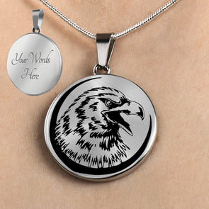 Personalized Eagle Necklace, Eagle Jewelry, Patriot Necklace
