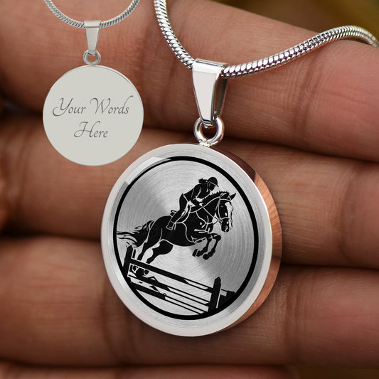 Personalized Women's Equestrian Necklace, Show Jumping Gift